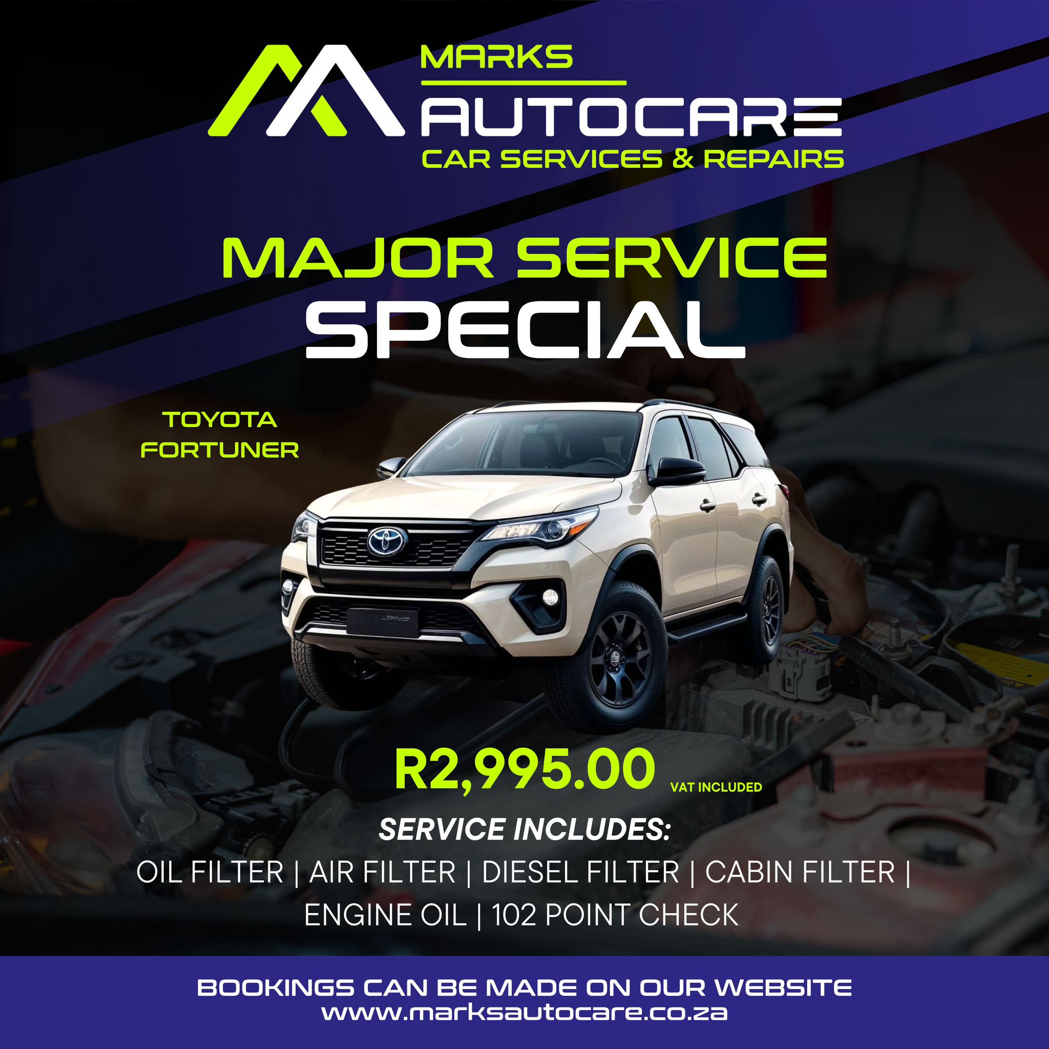 Mark’s Auto Care Specials Mark’s Auto Care providing premium car servicing, vehicle maintenance and professional automotive repairs in the Western Cape.